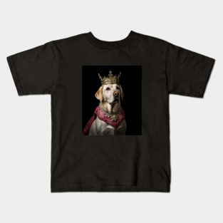 Majestic Yellow Labrador Retriever - Medieval English Queen Kids T-Shirt